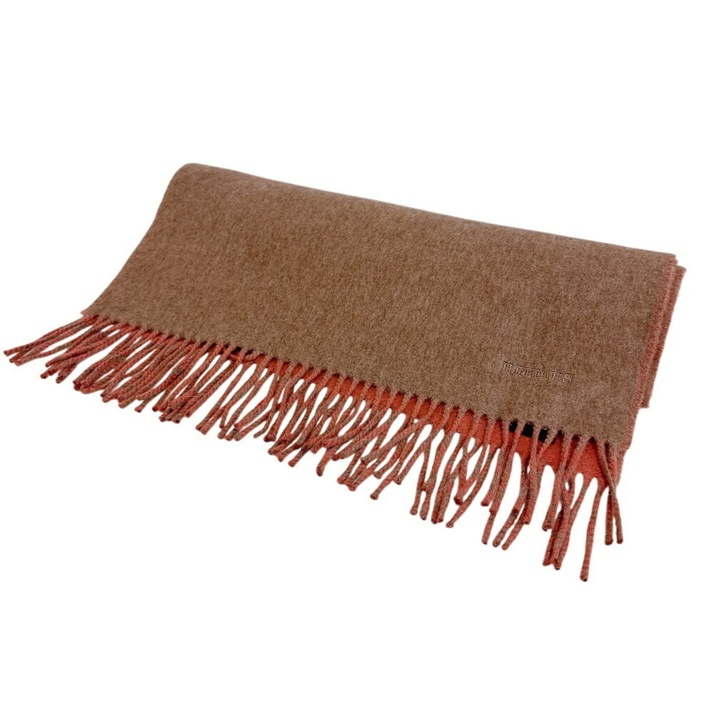 HERMES Hermes Bicolor Recto Verso Scarf Brown